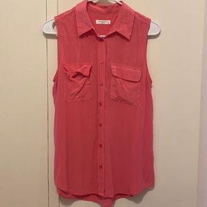 Equipment Silk Sleeveless Button-down Blouse